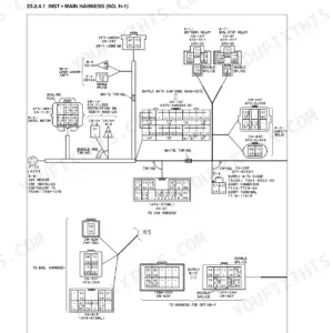 New Holland EH50.B instrument main harness wiring diagram showing connectors, relays, and cable routing details.