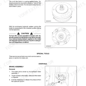 New Holland HW345, HW365 repair manual, Brakes and Controls: spring-applied multi-disc brake operation