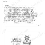 New Holland Kobelco E265, E305 hydraulic pump assembly construction diagram showing main pump components and valve plates.