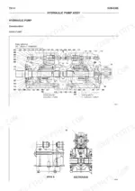 new-holland-kobelco-e265-e305-hydraulic-excavator-workshop-manual-604-13-674-exploded-view-190.webp New Holland Kobelco E265, E305 hydraulic pump assembly construction diagram showing main pump components and valve plates.