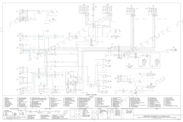new-holland-lw-170-b-wheel-loader-service-manual-6-49712-wiring-820.webp New Holland LW 170.B electrical schematic wiring diagram for lighting system, including component list and circuit legends.