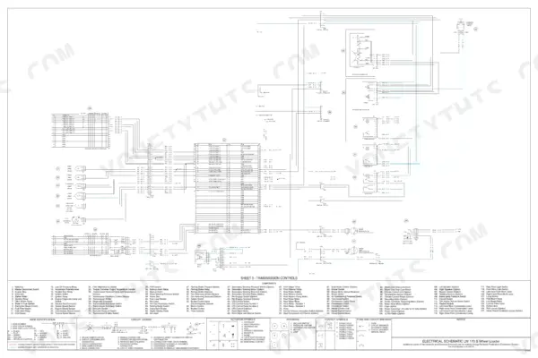 New Holland LW 170.B electrical schematic wiring diagram for transmission controls and component index list.