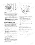 new-holland-mz19h-riding-mower-operator-manual-87369219-procedures-23.webp New Holland MZ19H engine oil change, draining, and filter replacement procedures with dipstick and drain valve diagrams.