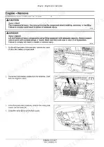 new-holland-sp2500-sprayer-service-manual-51564864-procedures-11.webp New Holland SP2500 Defensor engine removal procedure, battery compartment access, and fuel supply shut-off valve instructions.