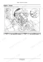 new-holland-sp2500-sprayer-service-manual-51564864-torque-10.webp New Holland SP2500 Defensor engine torque diagram showing engine mounting and fan bolt specifications with reference table.