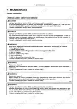 new-holland-t4-series-tractor-operator-manual-47847507-maintenance-195.webp New Holland T4.80F, T4.90F, T4.100F, T4.110F maintenance manual page detailing general safety procedures before servicing the tractor.