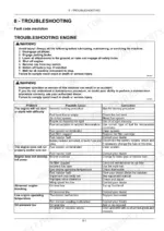 New Holland T4.80V, T4.90V, T4.100V, T4.110V engine troubleshooting table listing common problems, causes, and corrections.