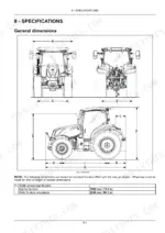 new-holland-t5-110-t5-140-series-tractor-operator-manual-51496431-specs-601.webp New Holland T5.110–T5.140 AutoCommand tractor general dimensions diagram and fender width specifications table.