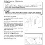 New Holland T5.120 operator manual controls: safety warnings for cab entry and procedures for opening doors from inside and outside.