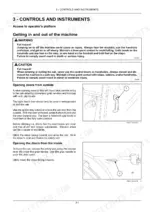 New Holland T5.120 operator manual controls: safety warnings for cab entry and procedures for opening doors from inside and outside.