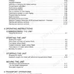 New Holland T7.230-T7.270 AutoCommand manual table of contents for instrument cluster, operating, and transport procedures.