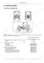 new-holland-t7-series-tractor-operator-manual-84411338-specs-447.webp New Holland T7.170, T7.185, T7.200, T7.210 general dimensions diagram and specifications table for tractor fender and ground clearance.