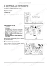 new-holland-t8-320-t8-435-series-tractor-operator-manual-47824602-controls-73.webp New Holland T8.320, T8.350, T8.380, T8.410, T8.435 operator manual showing cab door lock and tractor access safety procedures.