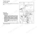 New Holland T8.275, T8.300, T8.330, T8.360, T8.390 operator manual page showing cab door lock and tractor access safety procedures.