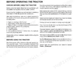 New Holland TD5.85, TD5.95, TD5.105, TD5.115 operating instructions page detailing pre-operation safety inspection checks.