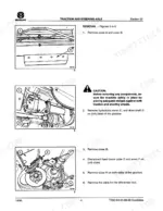new-holland-tx66-tx68-combine-repair-manual-86603389-procedures-24.webp New Holland TX66, TX68 traction and steering axle removal procedure showing hydrostatic motor, drive shaft, and brake cable.