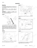 new-holland-u80b-loader-landscaper-repair-manual-87728505-na-procedures-26.webp New Holland U80B radiator removal procedure steps 1-5, including loader support strut, battery disconnect, and cable removal.