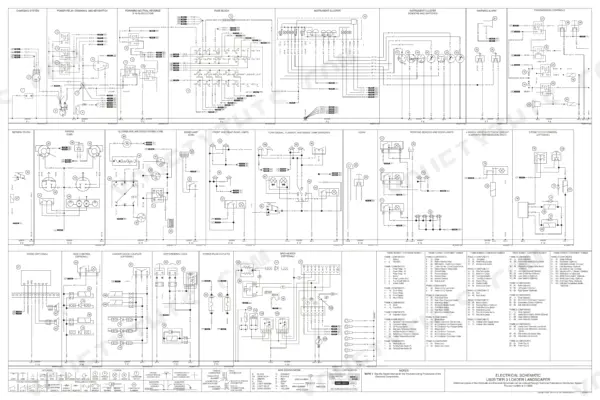 new-holland-u80b-loader-landscaper-repair-manual-87728505-na-wiring-851.webp New Holland U80B electrical schematic with wire identification legend.