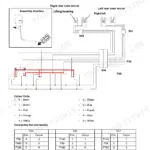 New Holland VX7090, VX 680 rear view mirror control wiring diagram, connector pinout tables, and wire color codes.