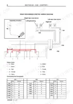 new-holland-vx7090-grape-harvester-repair-manual-84404824b-page-281.webp New Holland VX7090, VX 680 rear view mirror control wiring diagram, connector pinout tables, and wire color codes.