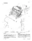 New Holland W110B engine installation diagram showing rubber isolator, mount bolt, and oil drain hose assembly procedures.