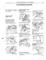 Nissan NE6, NE6T engine disassembly procedures for water manifold, exhaust manifold, oil filter, and oil cooler.
