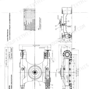 Sumitomo SH125X-3, SH135X-3 lower mechanism exploded view diagram showing frame, track, and recoil spring components.