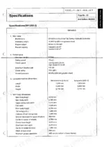 sumitomo-sh125x-3-sh135x-3-hydraulic-excavator-service-manual-125-1-00-00-12-specs-5.webp Sumitomo SH125X-3, SH135X-3 specifications table showing machine weight, performance, and dimensions.