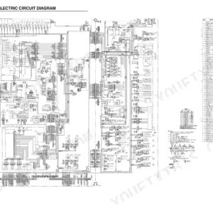 Sumitomo SH200-3, SH220-3 electric circuit diagram showing wiring connections, electrical components, and parts list table.
