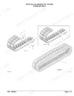 takeuchi-tb135-hydraulic-excavator-parts-catalog-bg4z010-page-6.webp Takeuchi TB135 exploded view diagram of steel and rubber crawler belt components and track assembly parts.