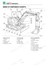 takeuchi-tb240-mini-excavator-operator-manual-ag9e000-controls-52.webp Takeuchi TB240 canopy component diagram identifying upperstructure, undercarriage, and working equipment parts.