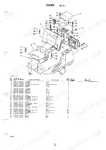 takeuchi-tl20-crawler-loader-parts-catalog-pub-1-cab-parts-47.webp Takeuchi TL20 exploded view diagram of machine covers, hood, and hardware components with corresponding parts list table.