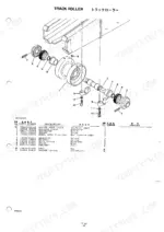 takeuchi-tl20-crawler-loader-parts-catalog-pub-1-chassis-parts-17.webp Takeuchi TL20 track roller exploded view diagram with parts list including shaft, floating seal, bushing, and bracket components.