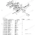 Takeuchi TL20 control valve exploded view diagram and parts list with item numbers, part numbers, and component descriptions.