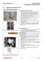 takeuchi-tw80-wheel-loader-service-manual-8015739-hydraulic-163.webp Takeuchi TW80 service manual page showing procedures for checking and filling hydraulic oil levels and the hydraulic oil filter.