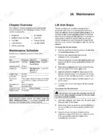terex-pt-30-compact-track-loader-service-manual-2010-513-maintenance-104.webp Terex PT-30 maintenance schedule table and lift arm brace installation and removal procedures.