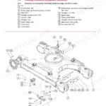 Terex TC 210 LC, TC 225 LC: Exploded view diagram of undercarriage traveling mechanism components and parts list.