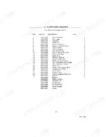 Thomas 25G, 25GT parts list table for engine spare parts including seals, filters, gaskets, and ignition modules.