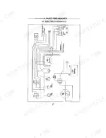Thomas 25G, 25GT electrical schematic diagram showing battery, key switch, solenoids, and work lamp wiring connections.
