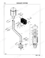 thomas-t-133-t-103-skid-steer-loader-parts-catalog-025180-1-engine-parts-72.webp Thomas T-133, T-103 exploded view diagram of the exhaust system, including muffler, pipe, mounting brackets, and hardware components.