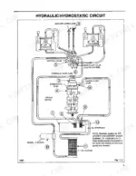 thomas-t103-t133-skid-steer-loader-repair-manual-30232-hydraulic-10.webp Thomas T103, T133, 207-133 hydraulic hydrostatic circuit diagram showing pump, control valve, cylinders, and oil cooler components.