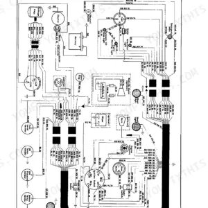 Thomas T103, T133, 207-133 wiring diagram showing battery, starter, ignition switch, and electrical component connections.
