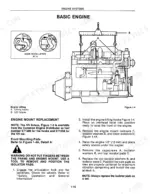 versatile-1156-tractor-service-manual-40115610-procedures-26.webp Versatile 1156 basic engine mount replacement procedure, showing engine lifting hooks, lift fixture diagram, and safety instructions.
