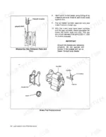 versatile-256-276-ii-tractor-operator-manual-42025620-procedures-72.webp Versatile 256, 276 II brake pad replacement procedure, caliper exploded view, and brake disc clearance measurement diagram.