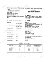 Versatile 700–950 specifications for tire size, tractor width, engine data, and tire inflation table.