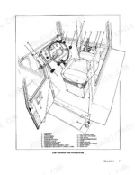 versatile-835-855-875-895-four-wheel-drive-tractor-operator-manual-42083542-operations-13.webp Versatile 835, 855, 875, 895 tractor cab interior diagram showing numbered operator controls, instruments, and pedals.