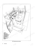 versatile-945-975-tractor-operator-manual-42094520-operations-14.webp Versatile 945, 975 tractor cab interior diagram showing operator controls, instruments, seat, pedals, and gear shift levers.