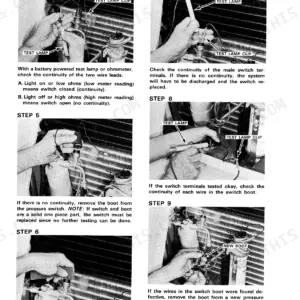 Case 2470, 2670 air conditioning switch continuity test with test lamp - Page 1192