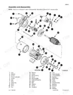 Case 580LE, 580SLE, 580LSP, 580LPS, 590SLE, 590LSP loader backhoe starter motor assembly and disassembly exploded view