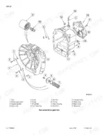 Case 580LE, 580SLE, 580LSP, 580LPS, 590SLE, 590LSP loader backhoe two-wheel drive gear box exploded view with parts list